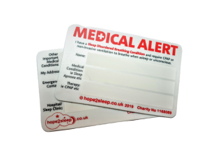 Medical Alert Card for Sleep Apnoea + Sleep Disordered Breathing